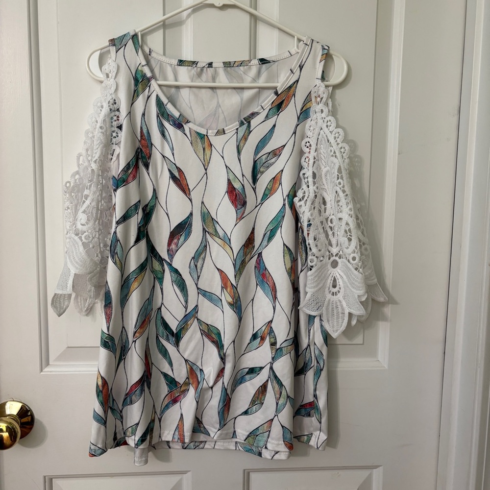 Elegant Multicolor Cold Shoulder Blouse